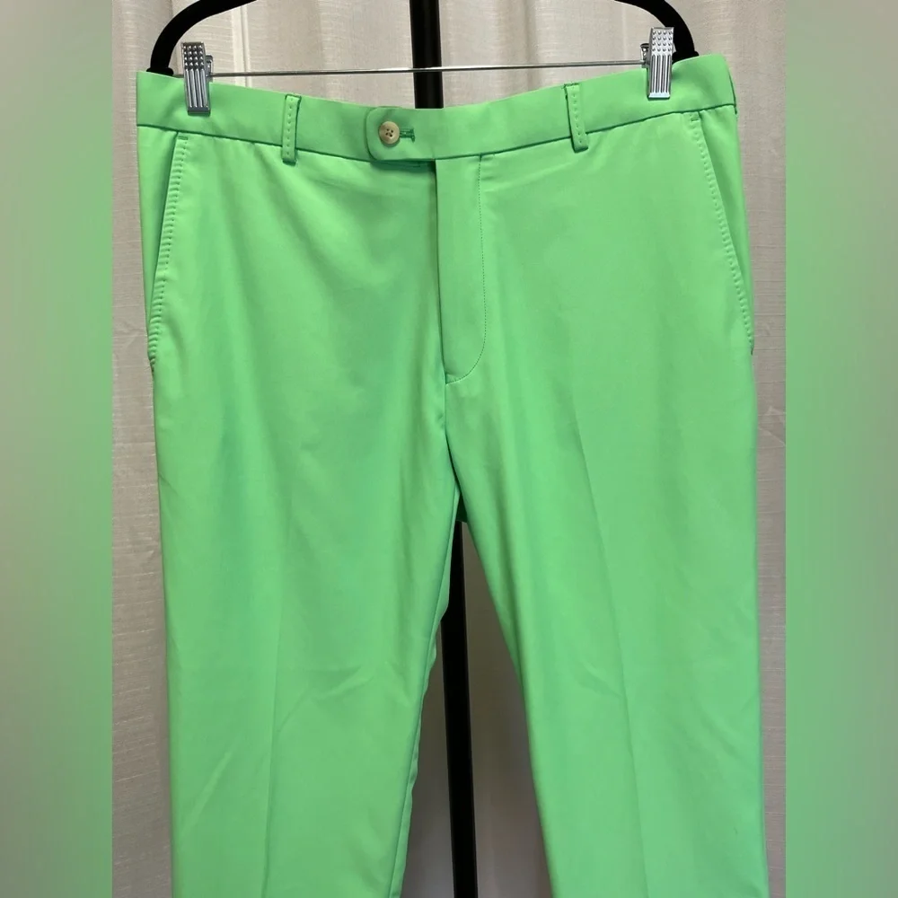 Peter Millar Wicking Element 4 Chino Golf Pants Performance Green | size 35